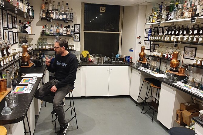 Distill a bottle of Gin on mini copper stills - The tasting part, using three samples to build your recipe