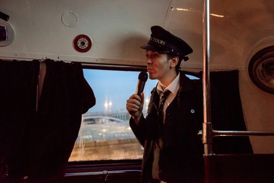 Edinburgh: Comedy Horror Ghost Bus Tour - A midnight-black double-decker built for spook-show vibes