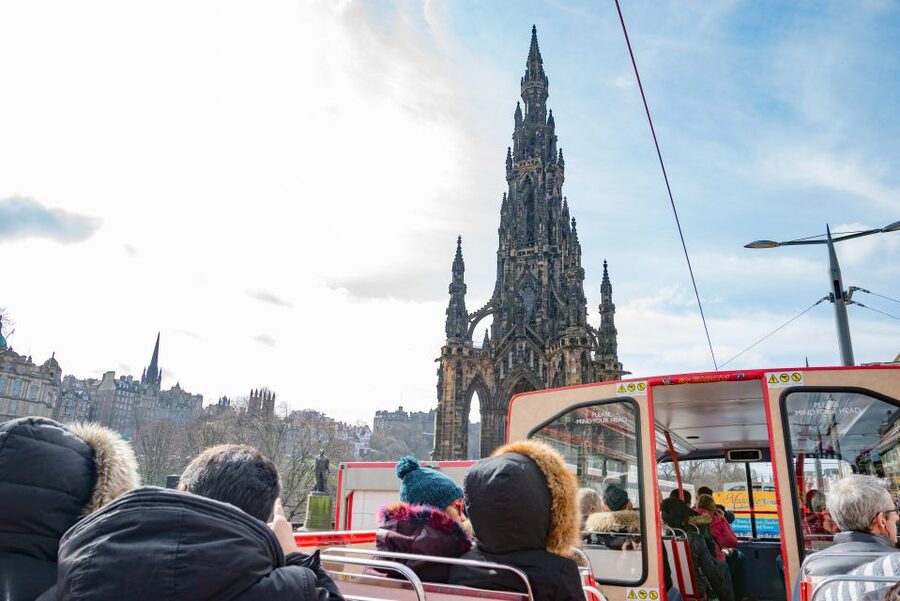 Edinburgh: Hop-On Hop-Off Bus Pass with 3 City Tours - Edinburgh Tour: live English, open-top views, and 9 key stops