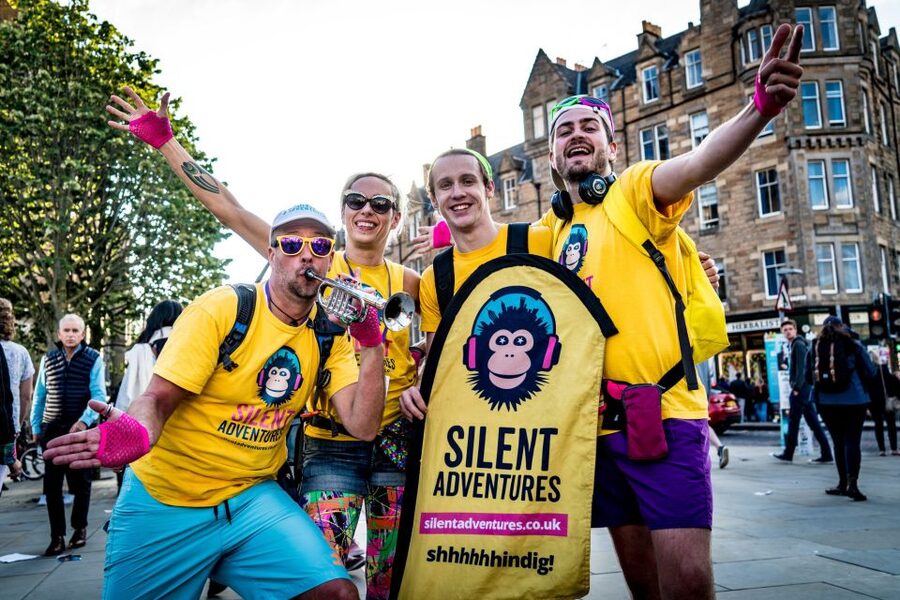 Edinburgh: Silent Disco Adventure Tour - The Walk Sequence: Polka on Princes Street, Macarena on the Mound