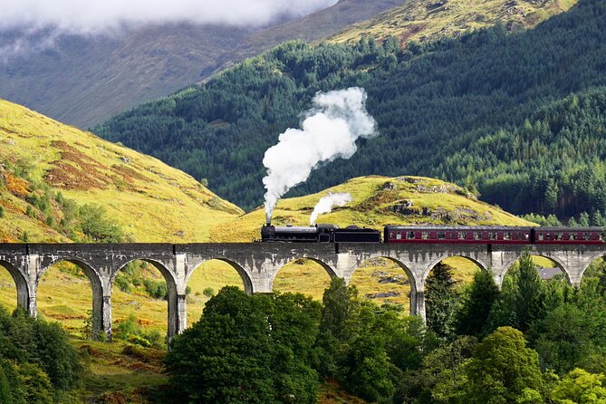 Glenfinnan Viaduct Glencoe and Fort William Tour from Edinburgh - Glencoe film stops: Hagrid’s Hut and the Three Sisters in motion
